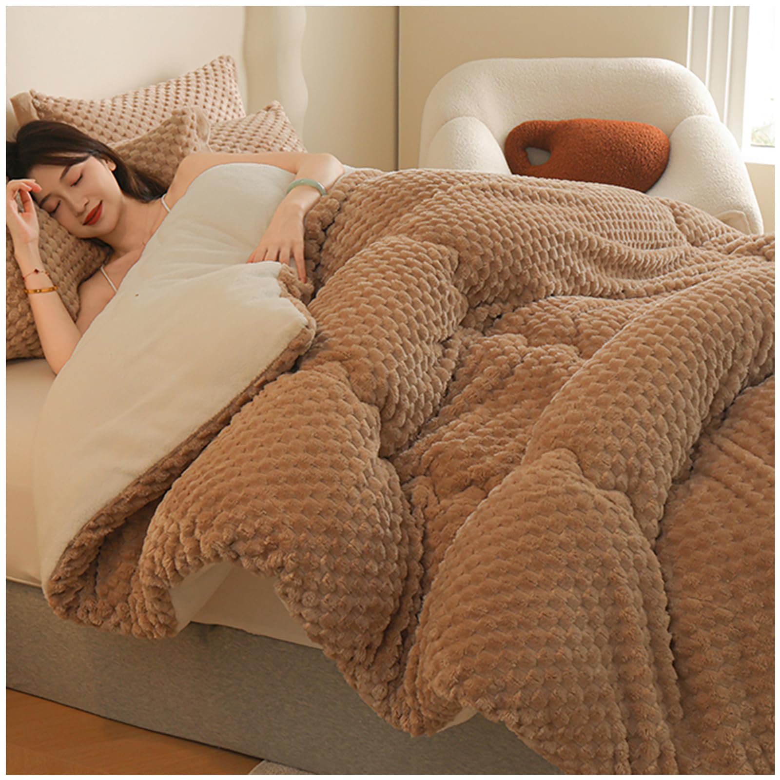 Trapunta Invernale Pesante In Cashmere 200x230cm 3kg – Coperta Calda Per Letto Matrimoniale - 2