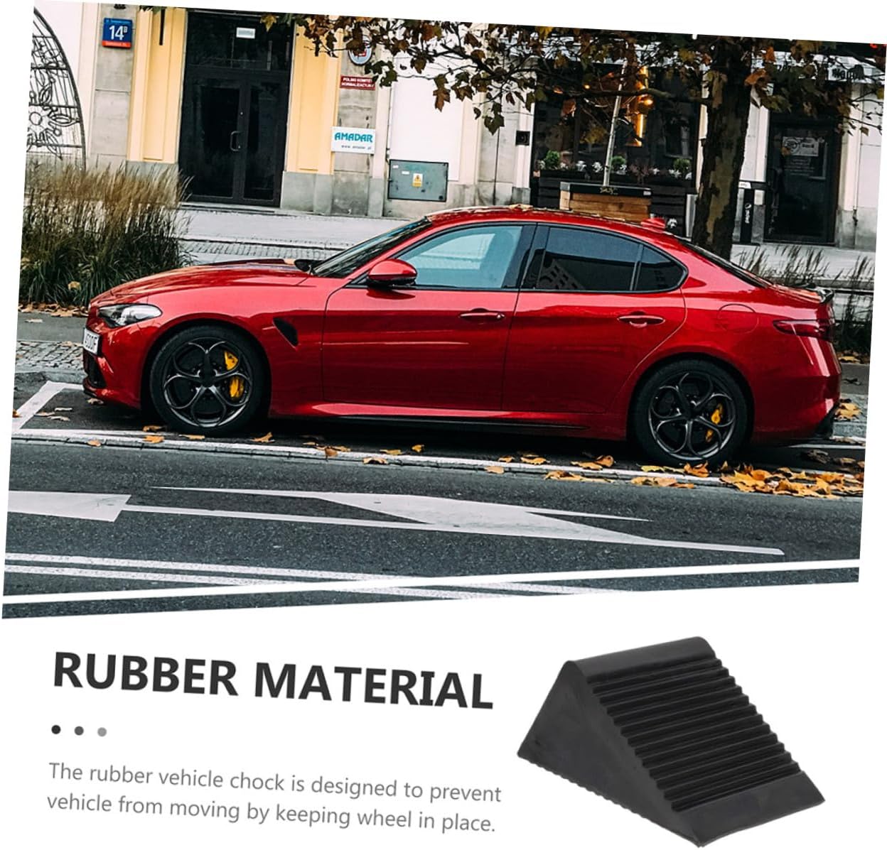 NOLITOY Triangular Rubber Wheel Chock Portable for Cars and Trucks