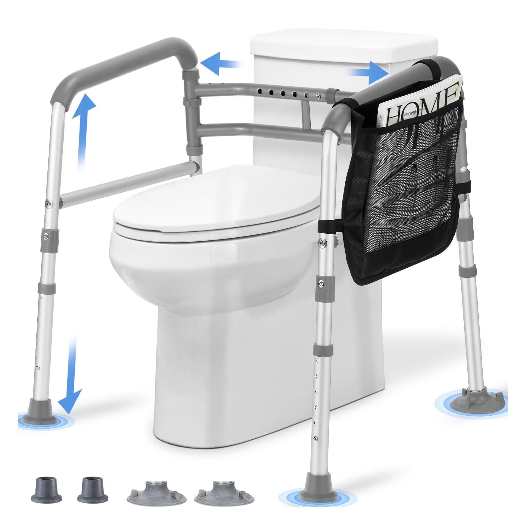 Supporto wc per anziani, Braccioli per wc, Supporto per WC regolabile, Barra Bagno Disabili, Braccioli Toilette, Supporto Mobile per WC, Per anziani, disabili e donne in gravidanza