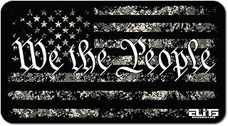 | We The People Gun Cleaning Mat | US Constitution Preamble Design | Grunge American Flag | Made in The USA | Army Camo | Size 12x22 inches