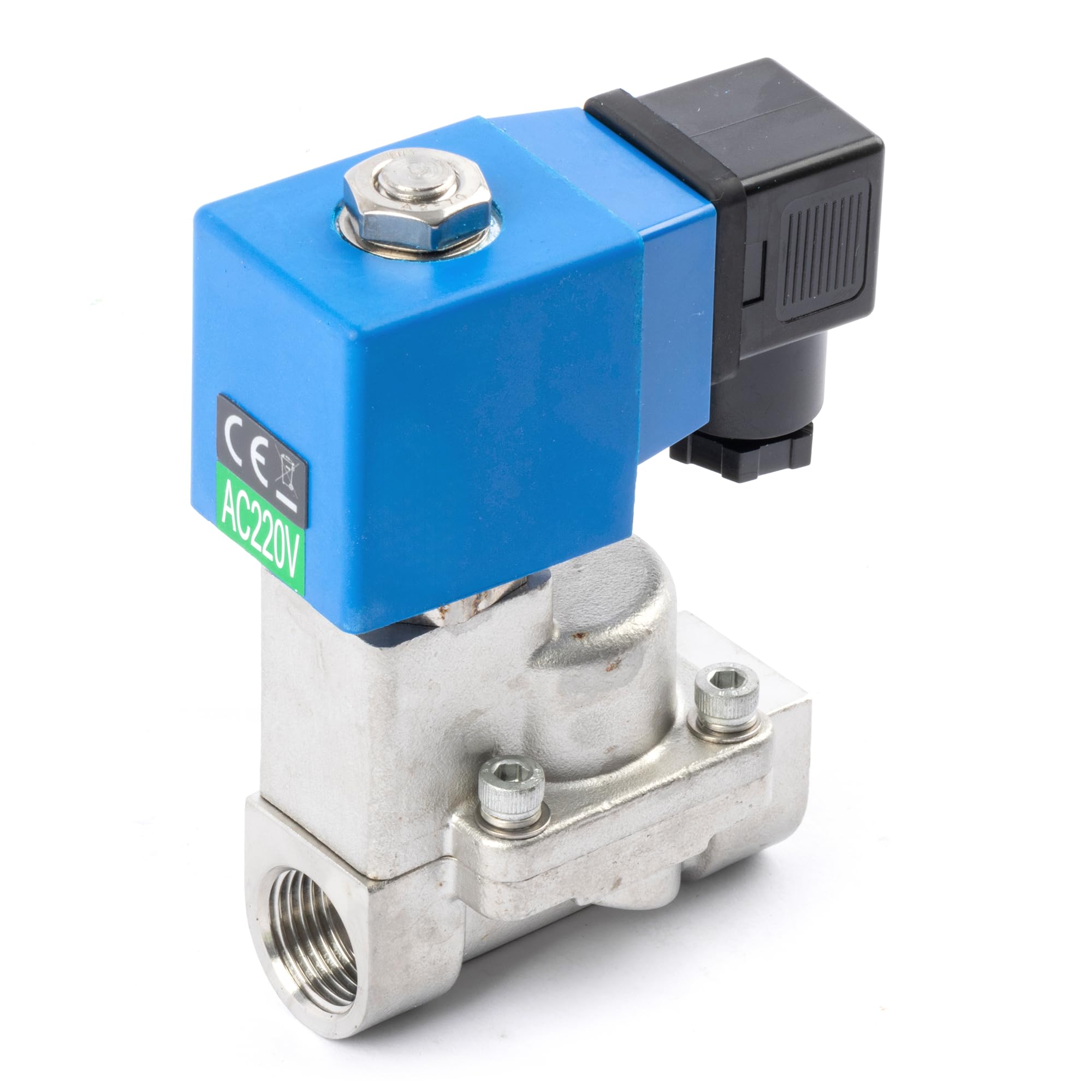 U.S. Solid Electroválvula de alta presión - 1/2", 100 bar, acero inoxidable, 220 V AC, resistente a altas temperaturas de -60 a 120 ℃