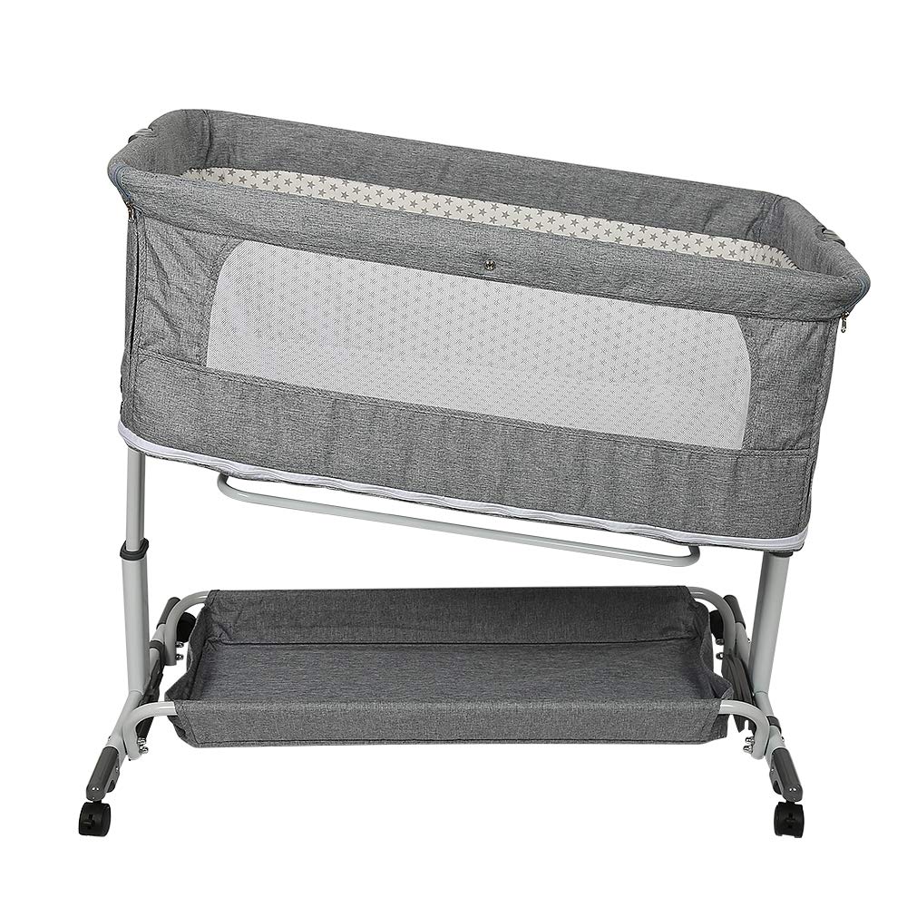 Cuna Cododo Móvil 3 en 1 Cuarto Bebé Completo con Colchón y Mosquitera Cododo Cama de bebé Altura Regulable Camas Infantiles para Niños de 1 a 36 Meses