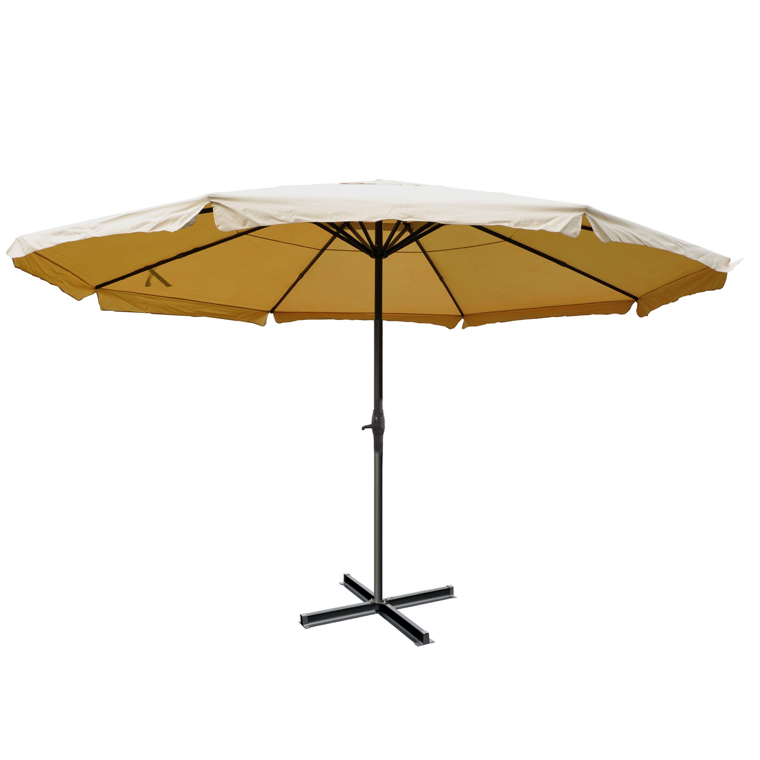 Sonnenschirm Meran Pro, Gastronomie Marktschirm mit Volant Ø 5m Polyester/Alu 28kg ohne Ständer