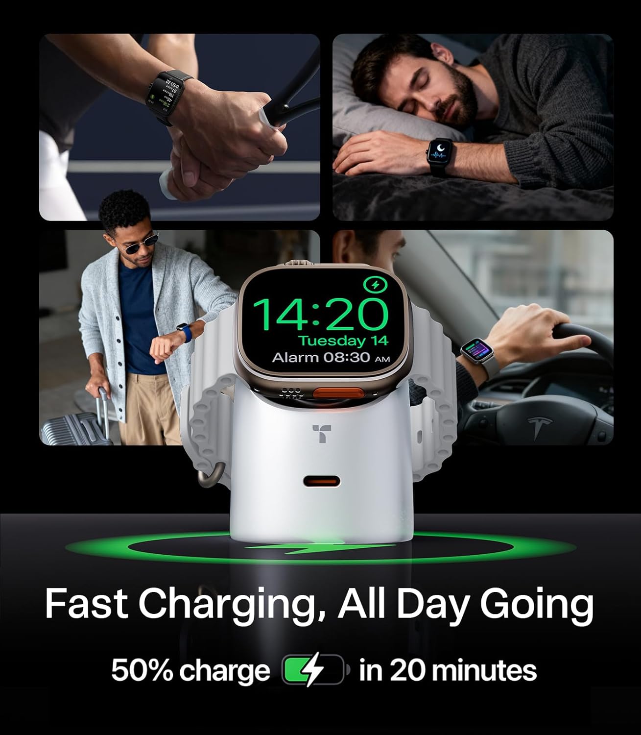TORRAS 0.5" Ultra-Slim 10000mAh Power Bank & Apple Watch Charger