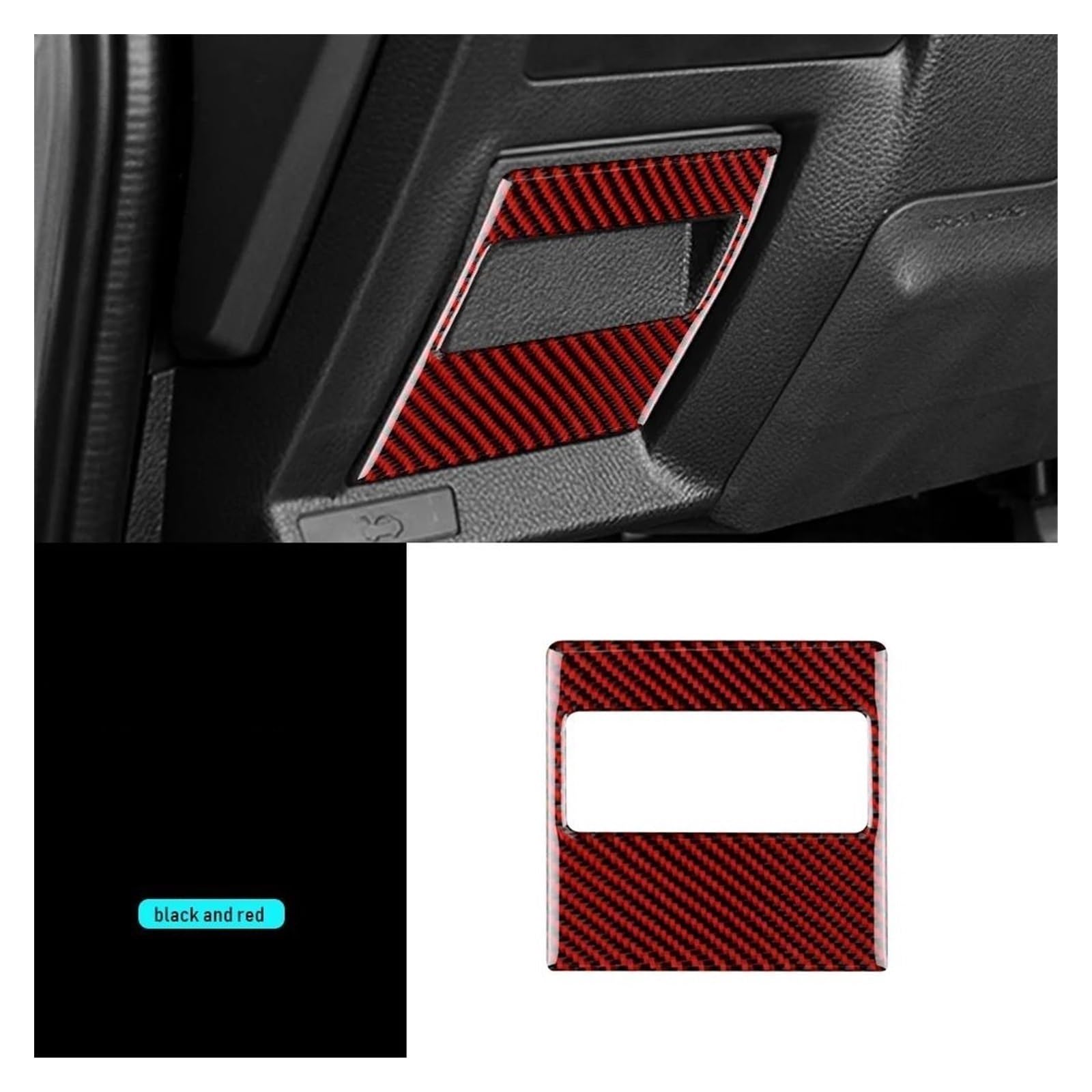 Protector de consola central de coche Etiqueta embellecedora de almacenamiento de caja de fusibles de coche para Crosstrek 2018-2023 para Impreza 2017-2023(Black Red)
