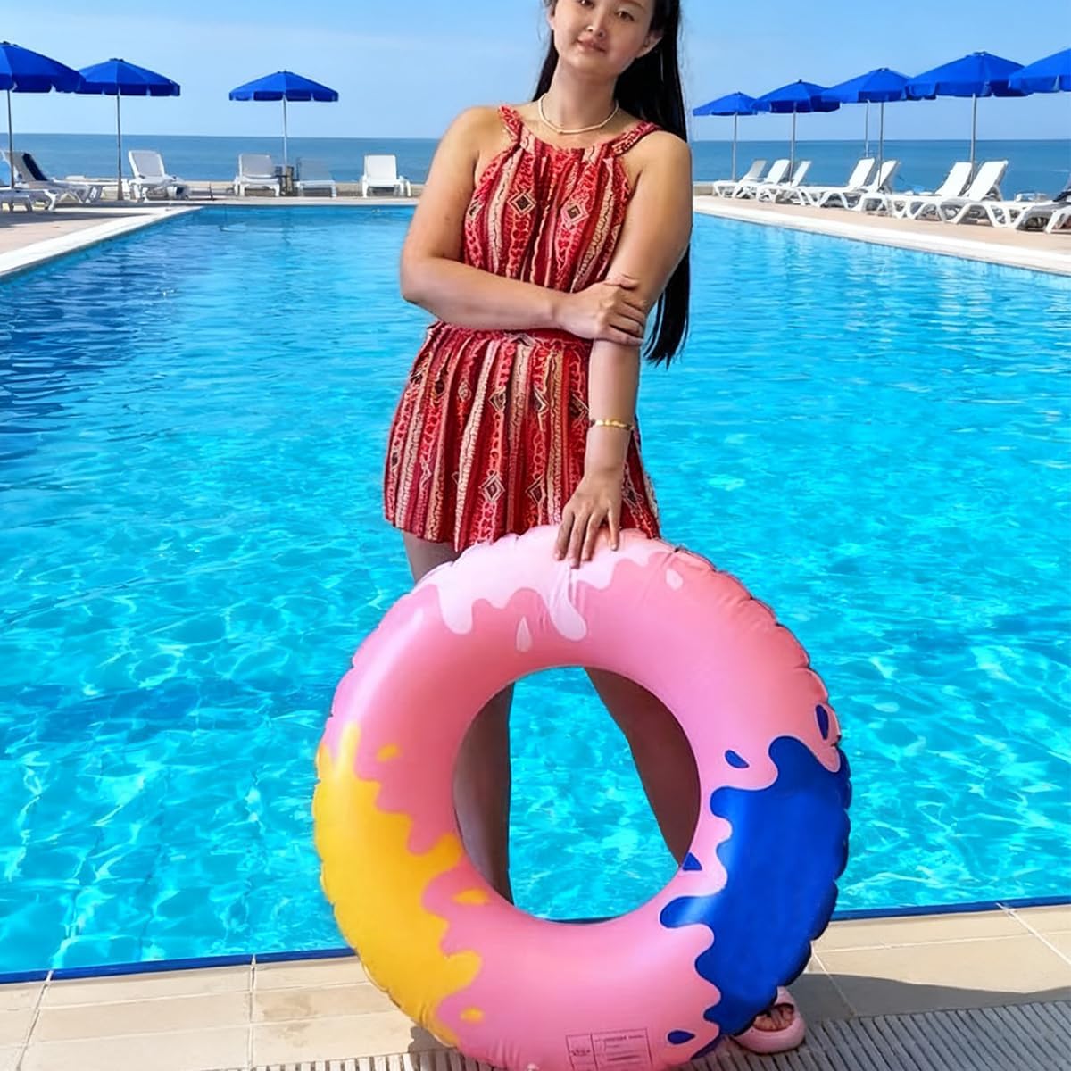Float Ring, Thick, For Adults, Kids, Multifunctional Float Equipment, Foldable, O Shape, Swimming Ring, For Water Play, Sea Bathing, Indoor Swimming Pool, Summer Vacation, Parties, Summer Day, Bath