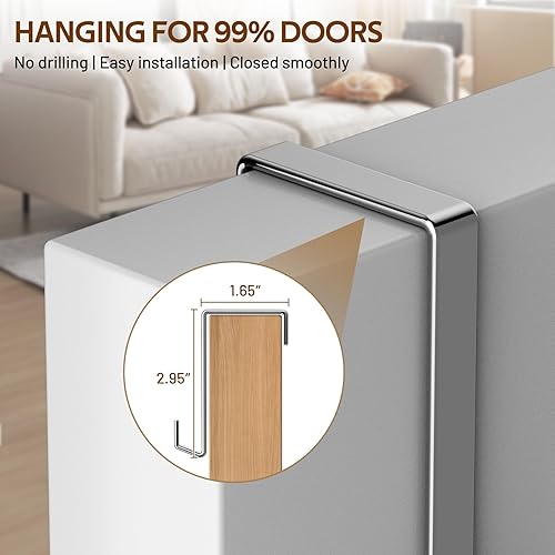 Miniatura 6 de MISSLO 30 pares de organizadores de zapatos sobre la puerta de malla transpirable para colgar zapatos para almacenamiento en armario con bolsillos