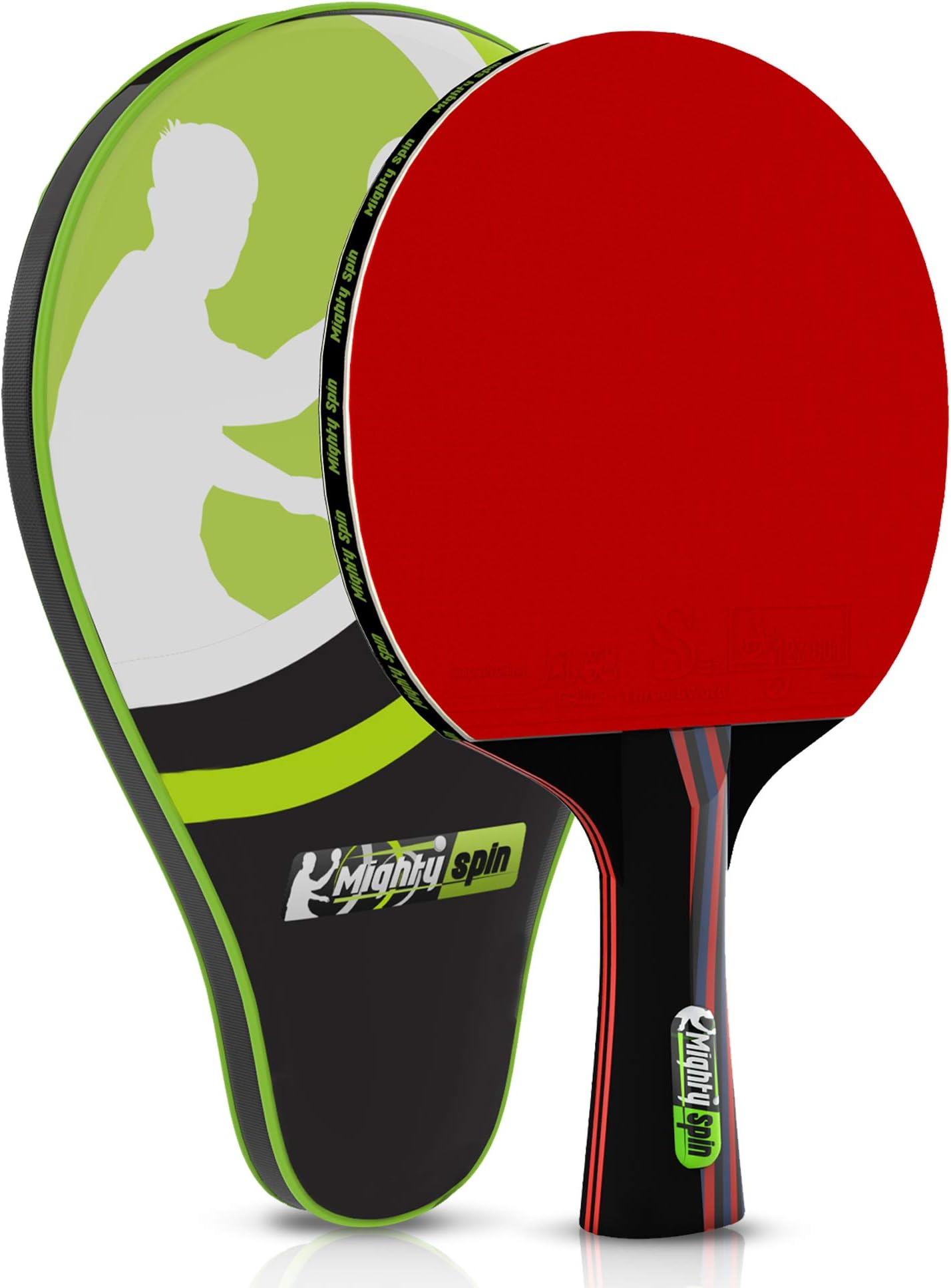 MightySpin Ping Pong Paddle Accessories - Pro Carbon Table Tennis Racket for Killer Spins - Level Up Your Game