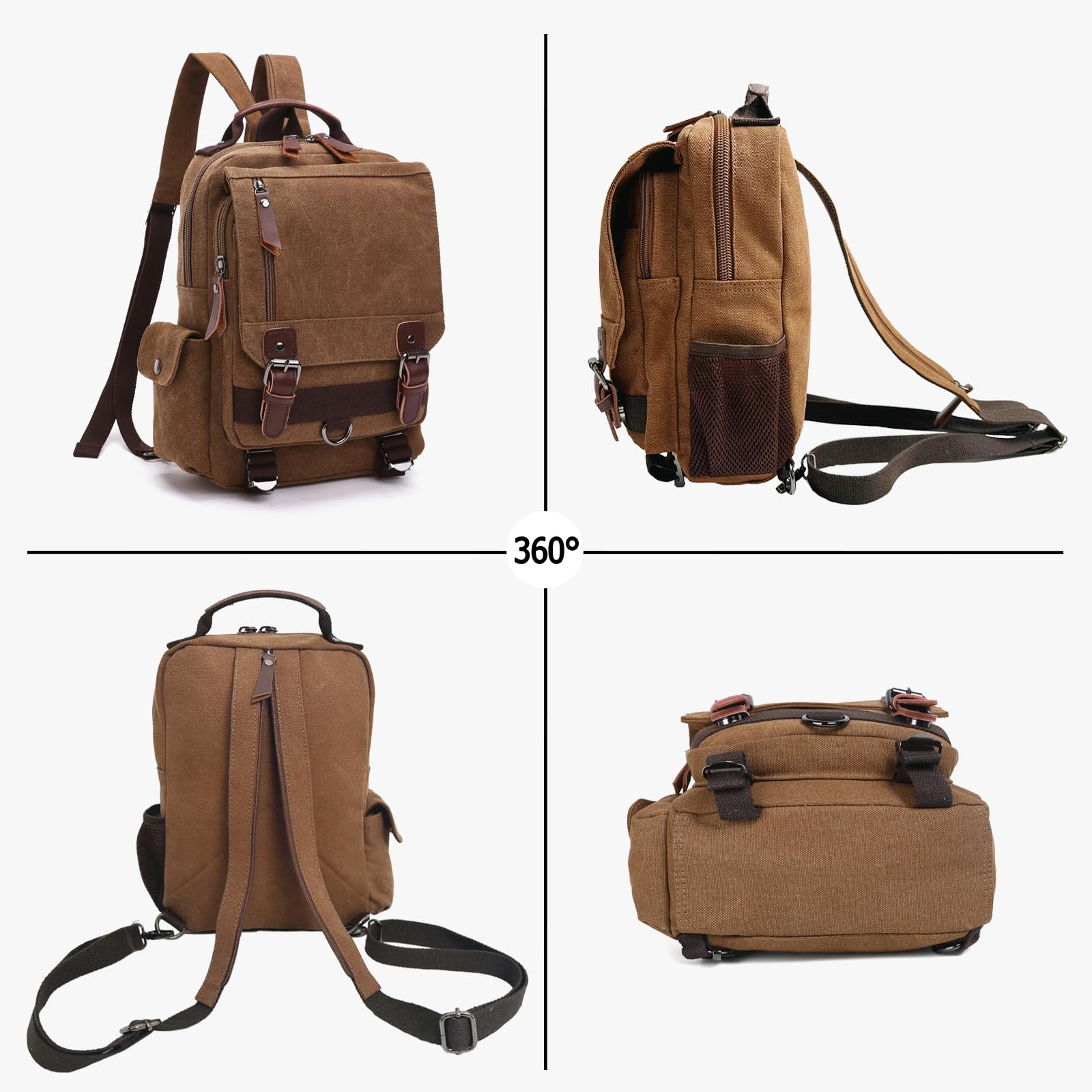 FANDARE Plecak 2 w 1 torba na piersi Sling Bag, szary, L, Casual