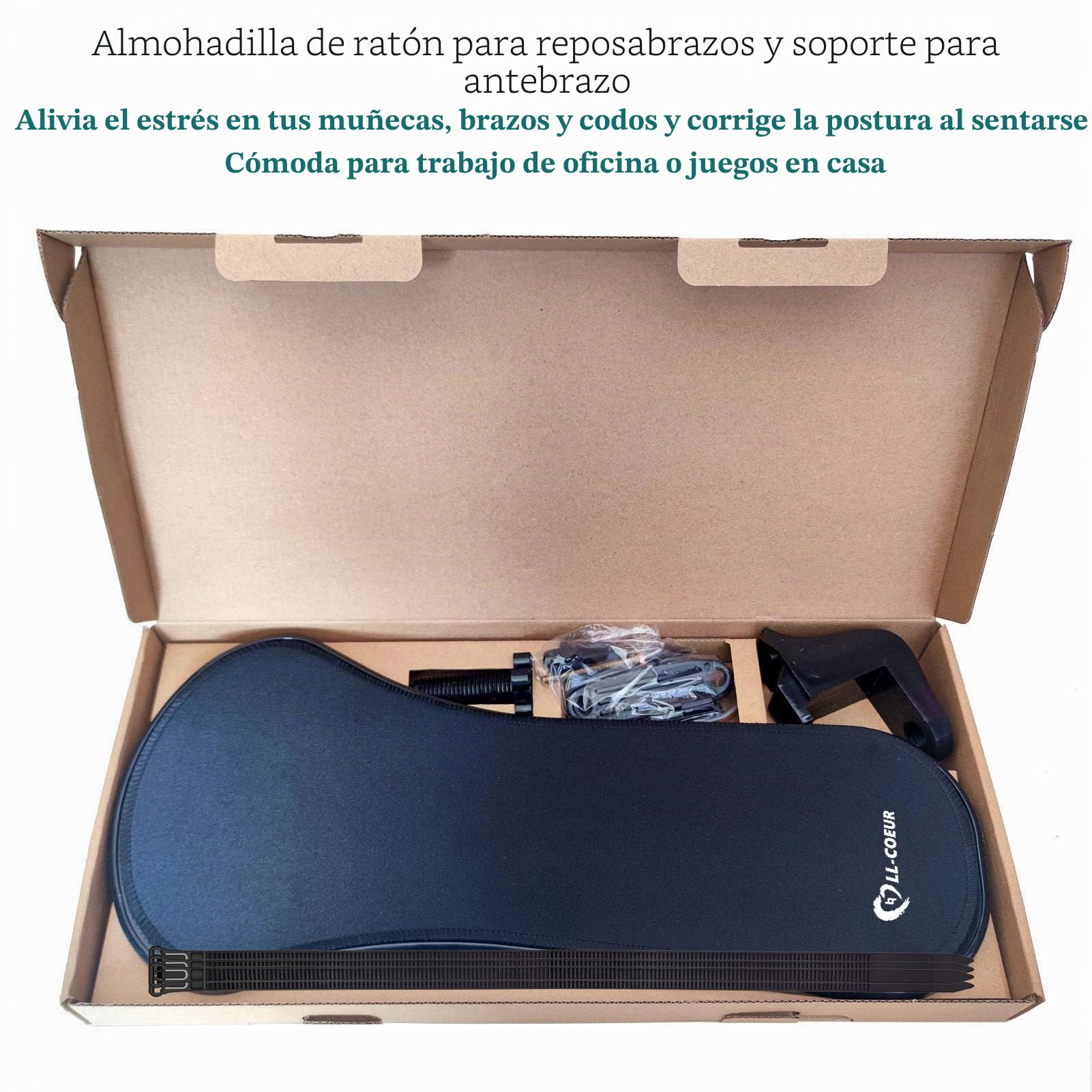 LL-COEUR Reposamuñecas de PC, ergonómico, ajustable, para ordenador, escritorio, para casa y oficina, color negro