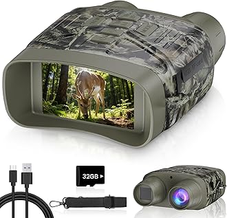 Night Vision Goggles - Adult 4K Night Vision Binoculars 3" HD Screen Binoculars Can Store Photos and Videos with 32GB TF Card Camouflage
