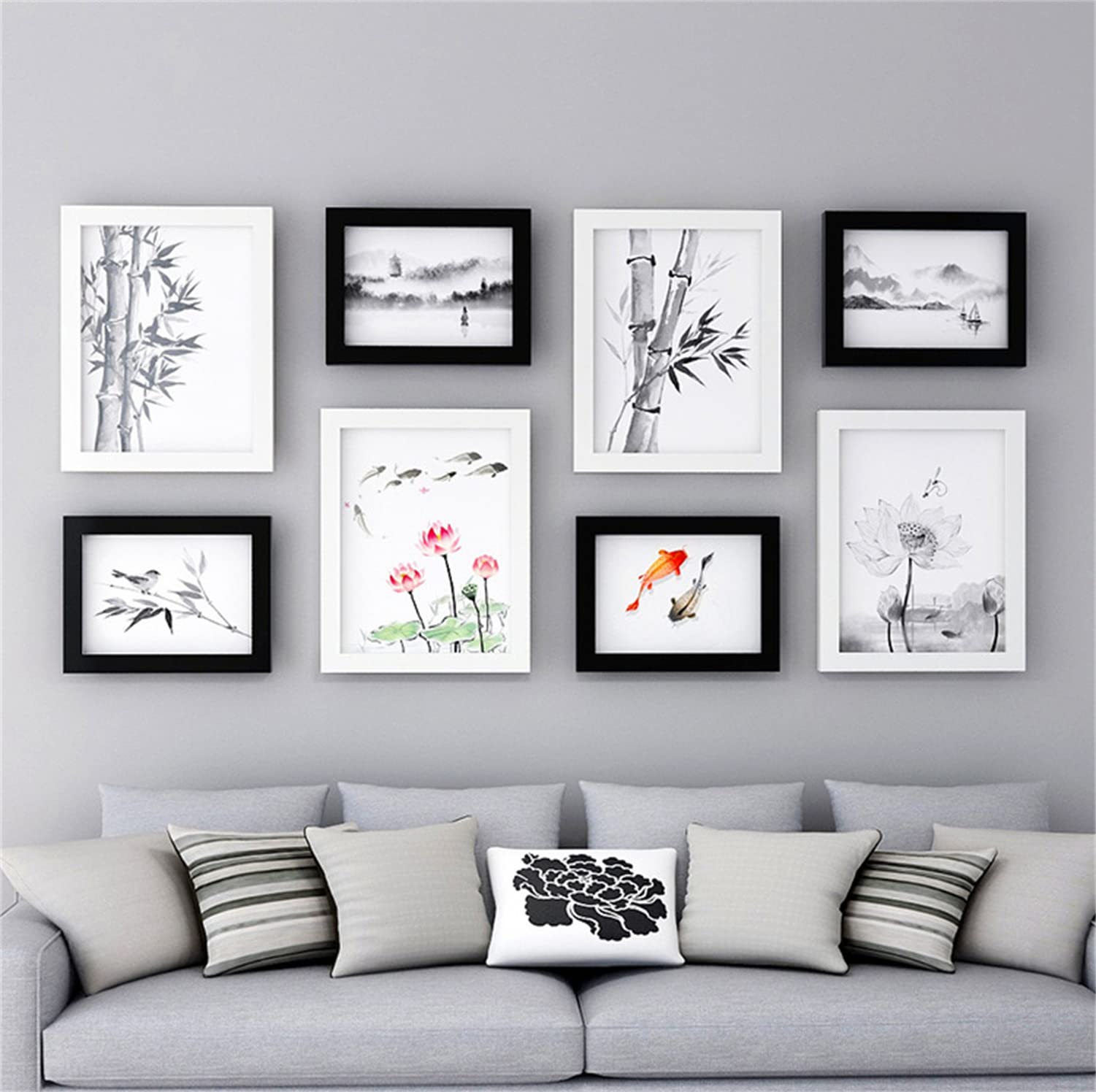 Amazon.co.jp: フォトフレームセット8、壁に取り付けられた額縁、複数