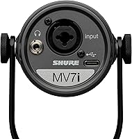 Vista 9 de Shure MV7i - Micrófono inteligente - Micrófono USB-C y XLR para podcasting, música y transmisión con interfaz de audio incorporada, modo de nivel
