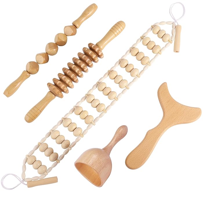 Buy OYHMC 5 in 1 Wood Therapy Massage Tools Professional Maderoterapia