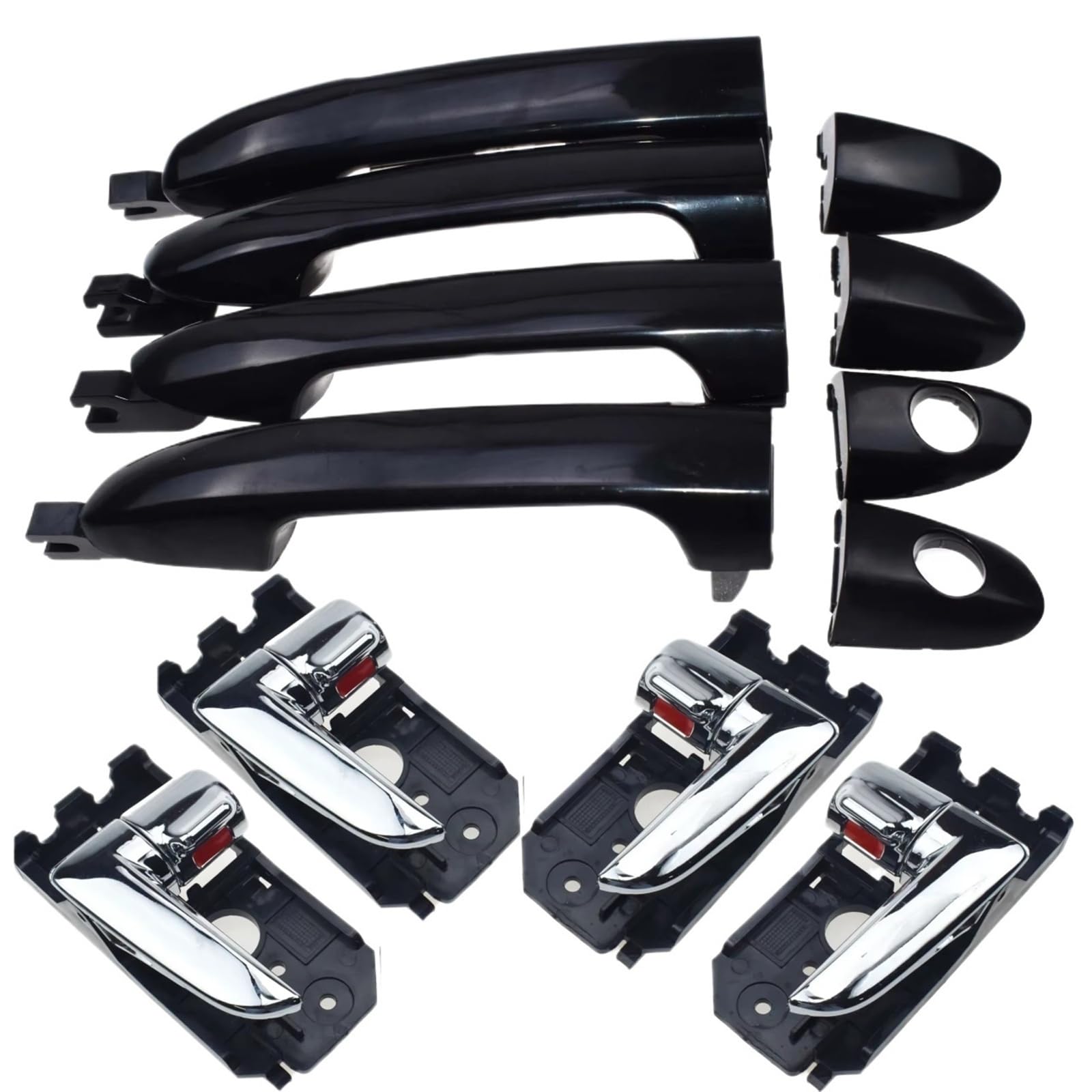 Kpuwers Exterior Door Handle Outside Inside Door Handle Kit 82650-2F000 82660-2F000 83650-2F000 83660-2F000 for Kia for Spectra for Cerato 1.8L 2.0L 2004-2009 Handles Replacement(Chrome 8 piece Kit)