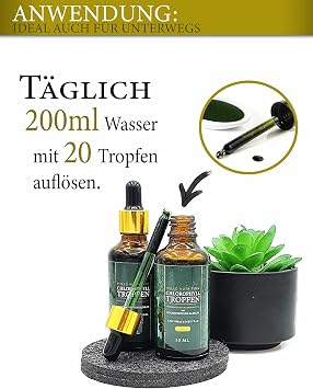 hellonutrition chlorophyll drops high dose from alfalfa natural plant extract elixir vegan - the green wonder for men and women - 50 ml