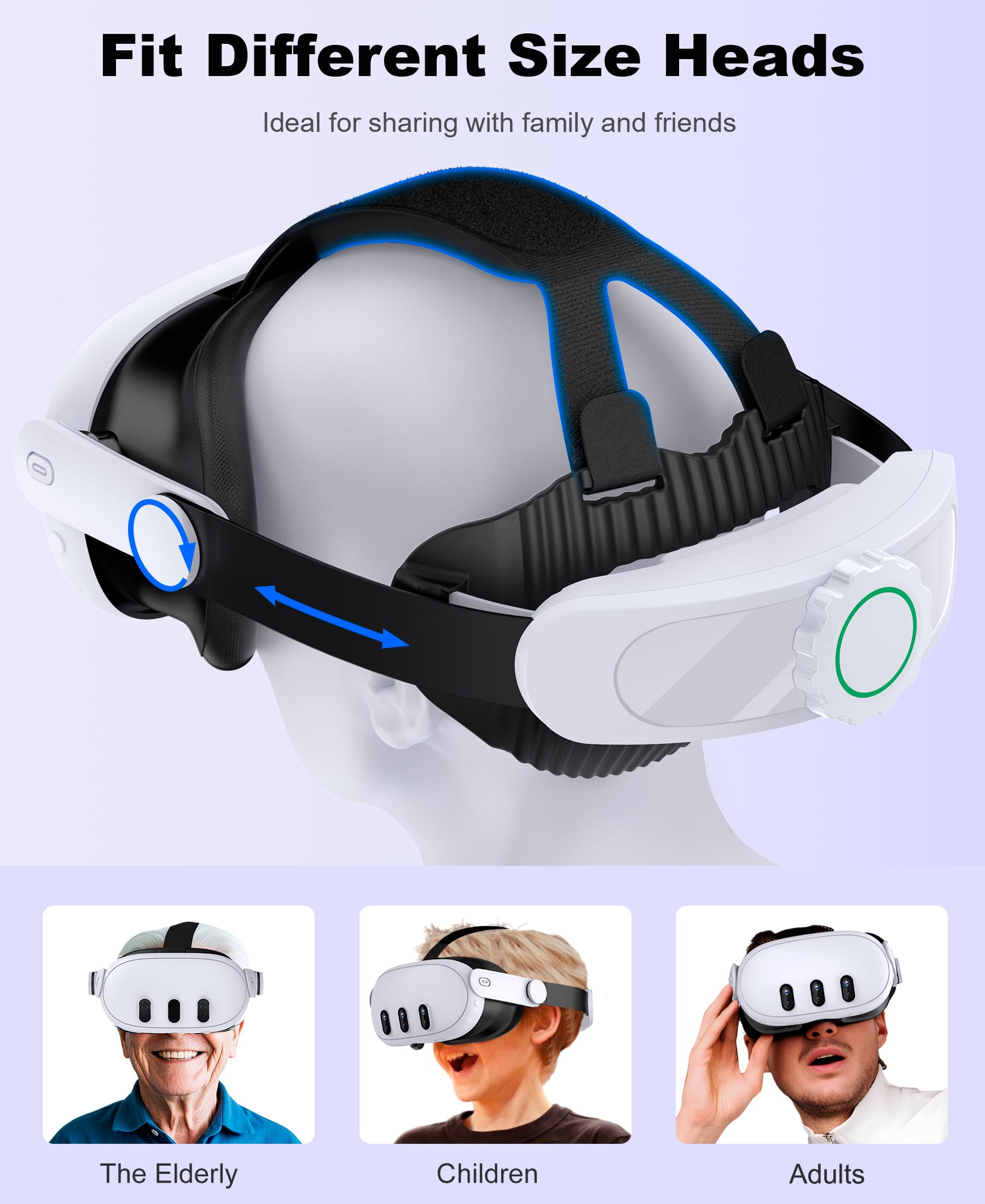 Head Strap for Quest 3S/ Quest 3/Quest 2, Elite Strap Replacement