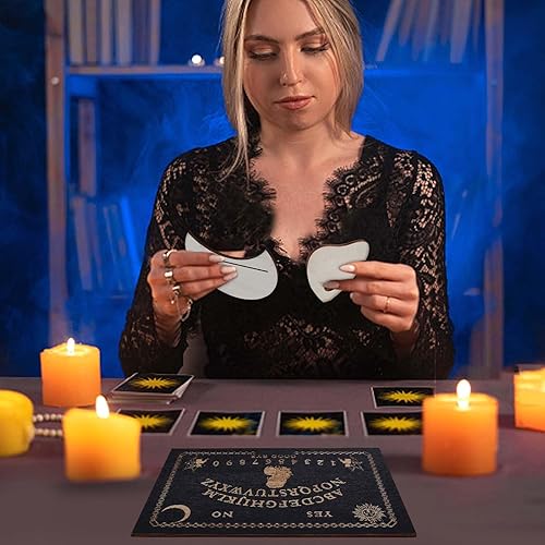 Miniatura 7 de CREATCABIN Kit de tablero de madera para el espíritu, 3 piezas, soporte para cartas de tarot, soporte de altar para mujer, soporte de exhibición de