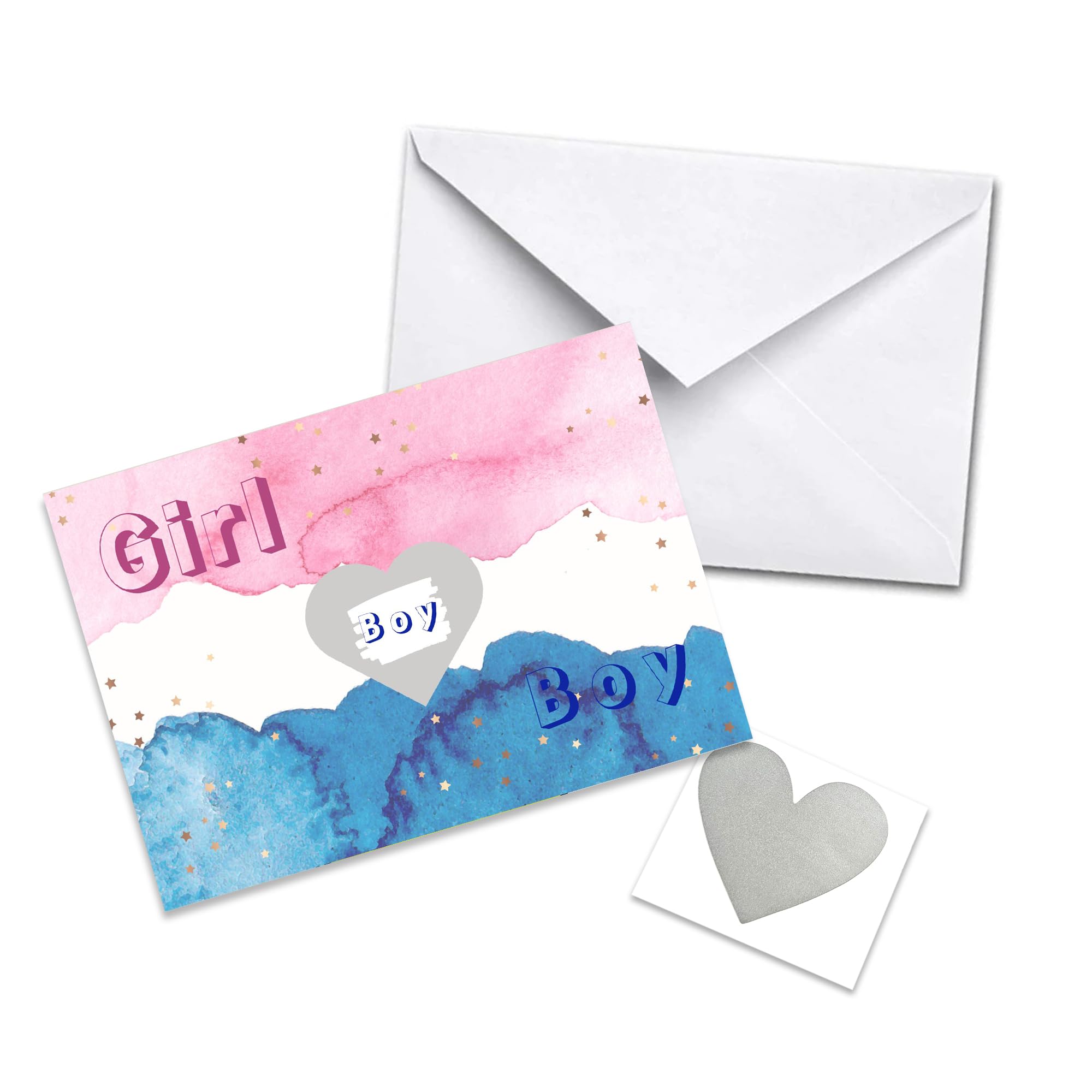 BENELSA-Its A Boy Gender Reveal Scratch Off Card - Premium 250gsm, Matt Finish, (Its A Boy 3 pack)