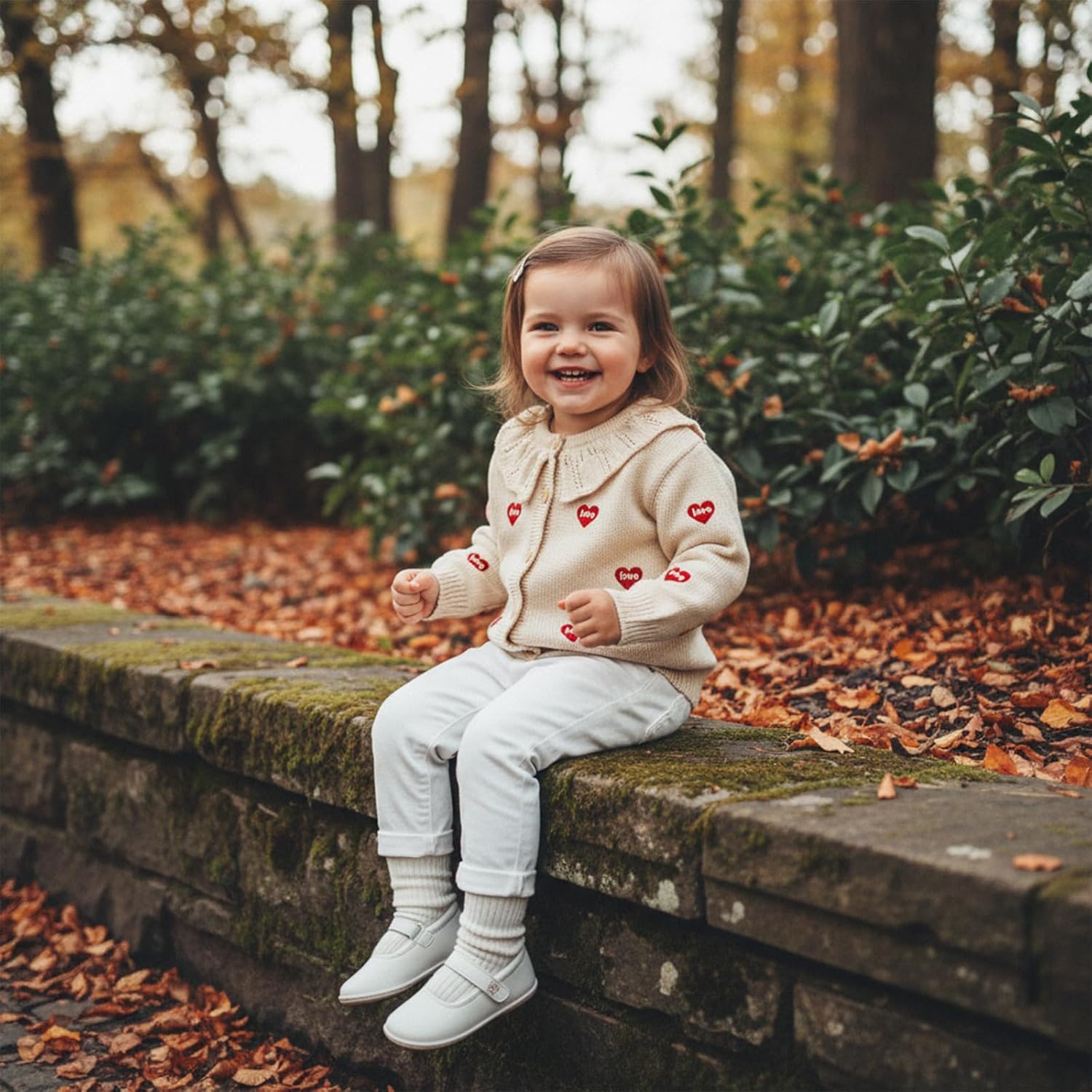 MoZiKQin Toddler Baby Girl Christmas Cardigan Sweater Candy Cane Embroidery Button Down Knit Sweaters Fall Winter Clothes - Image 2