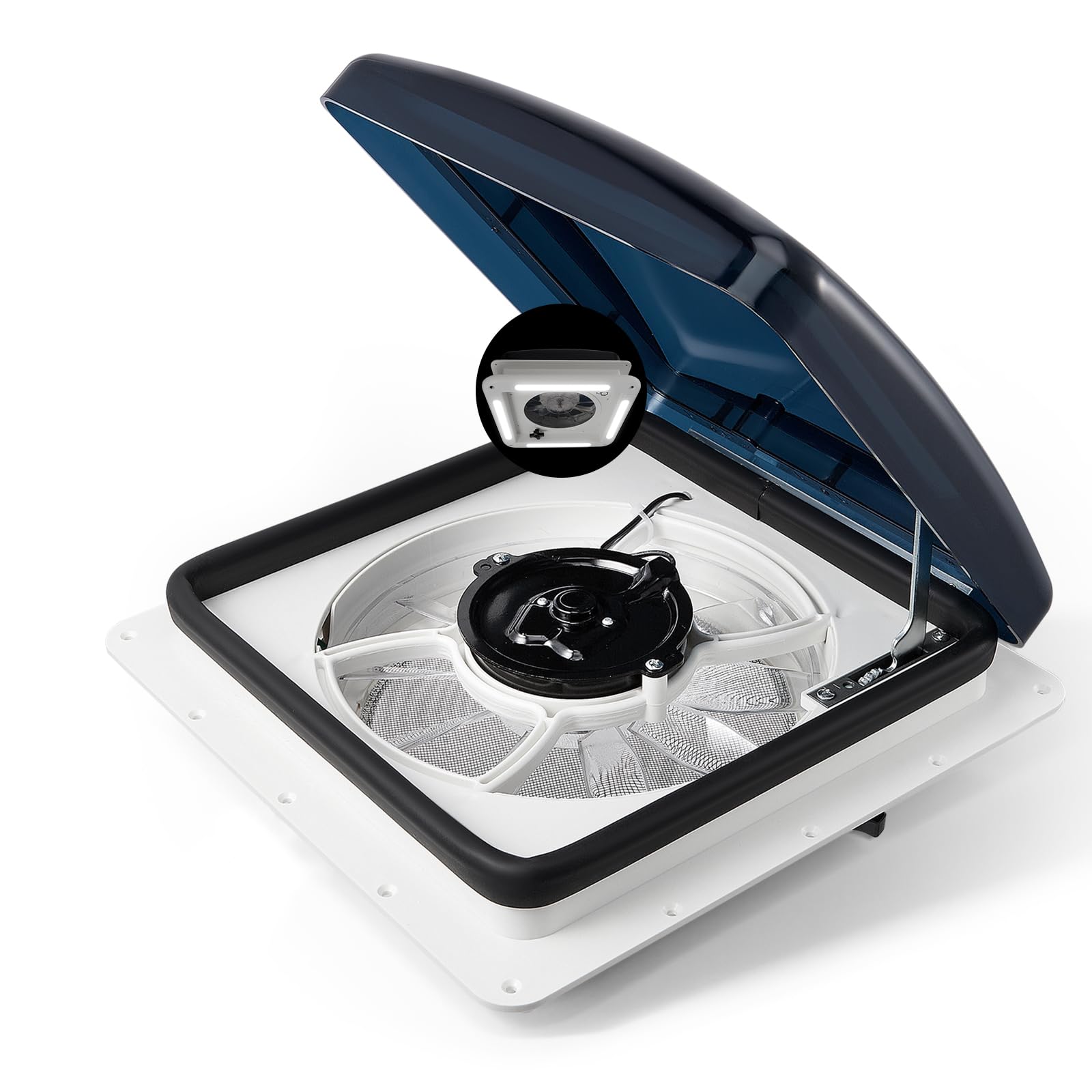 Ventilatore Da Tetto Per Camper con luce LED e finestra, Ventola di scarico reversibile