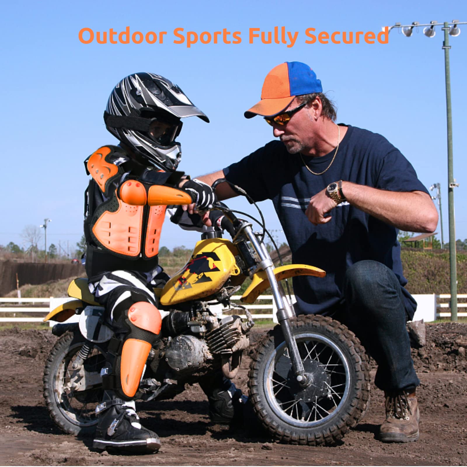 JUSTDOLIFE Équipement De Protection De Moto pour Enfant, 5 PièCes GenouillèRe Respirante CréAtive Equipement Moto Cross Enfant pour Tout-Terrain Cyclisme Ski Patinage