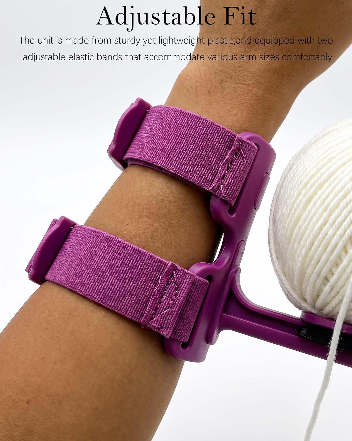 Wearable Rotating Yarn Holder Adjustable Knitting Yarn Arm Holder,Purple