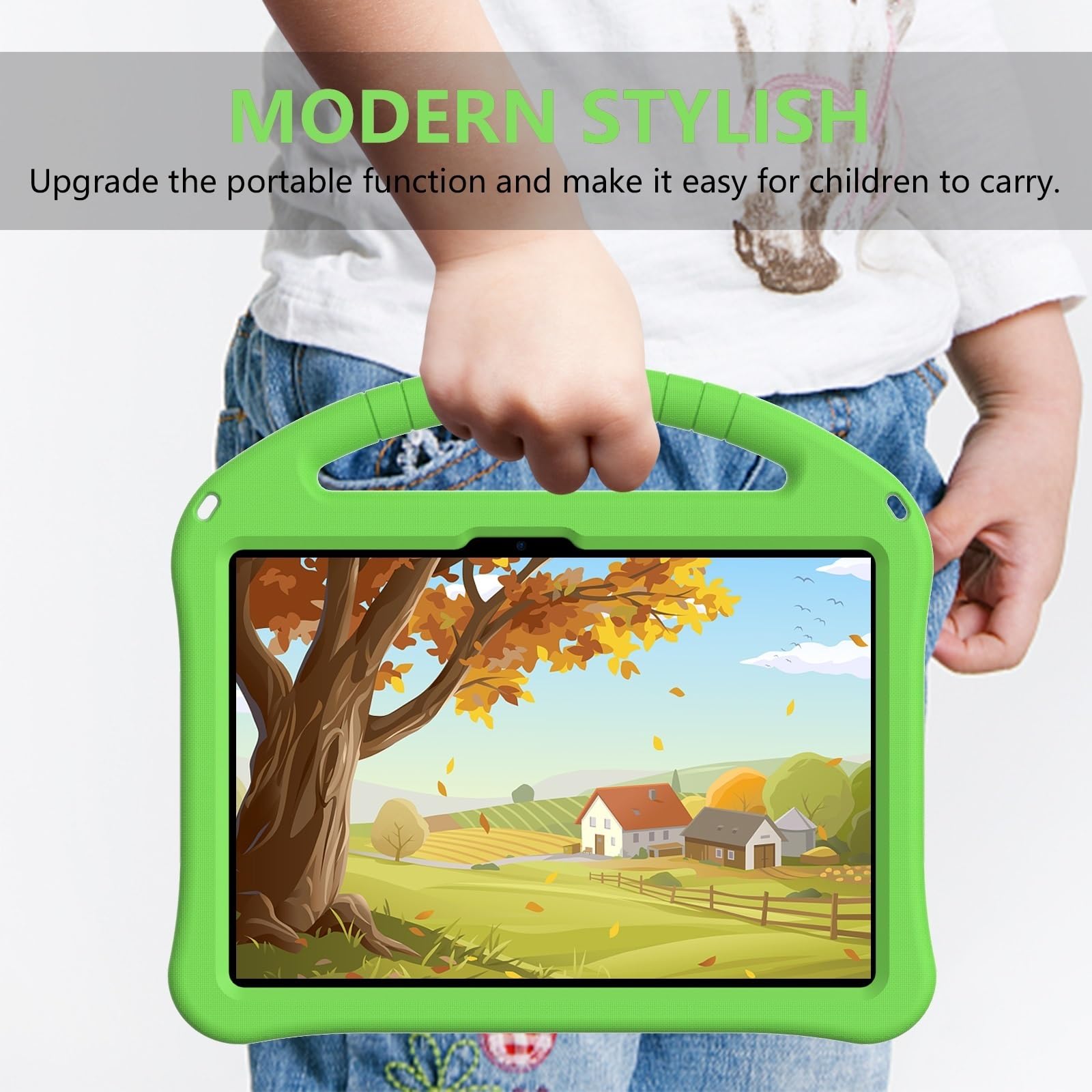 Do Walmart Onn 27.6 cm Pro 2024 Model 100146660 etui dla dzieci, lekki pokrowiec na tablet EVA z regulowanym paskiem, odporny na wstrząsy uchwyt i podpórka dla dzieci, przenośna powłoka ochronna