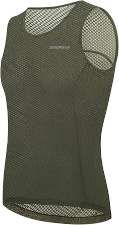 BERGRISAR Mens Mesh Cycling Base Layer Sleeveless Undershirt