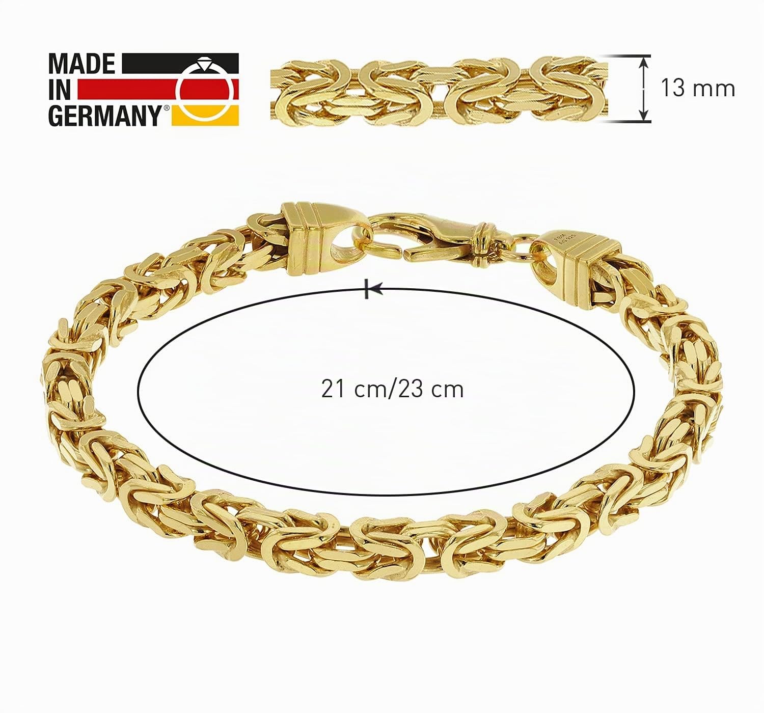 trendor Armband Königskette Gold auf Silber 925 Breite 4,7 mm 51324 | zauberhafter Armschmuck für Damen und Herren, modische Geschenkidee,
