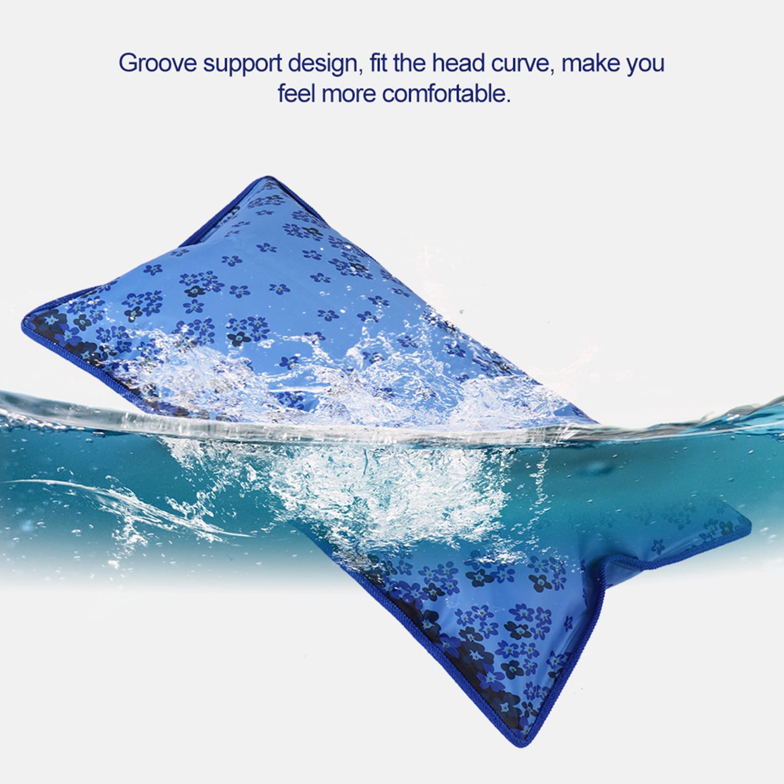 Cuscino Ad Acqua Pieghevole 55x35cm - Impermeabile, Fresco, Per Schienale O Pisolino, Con Polvere Di Ghiaccio