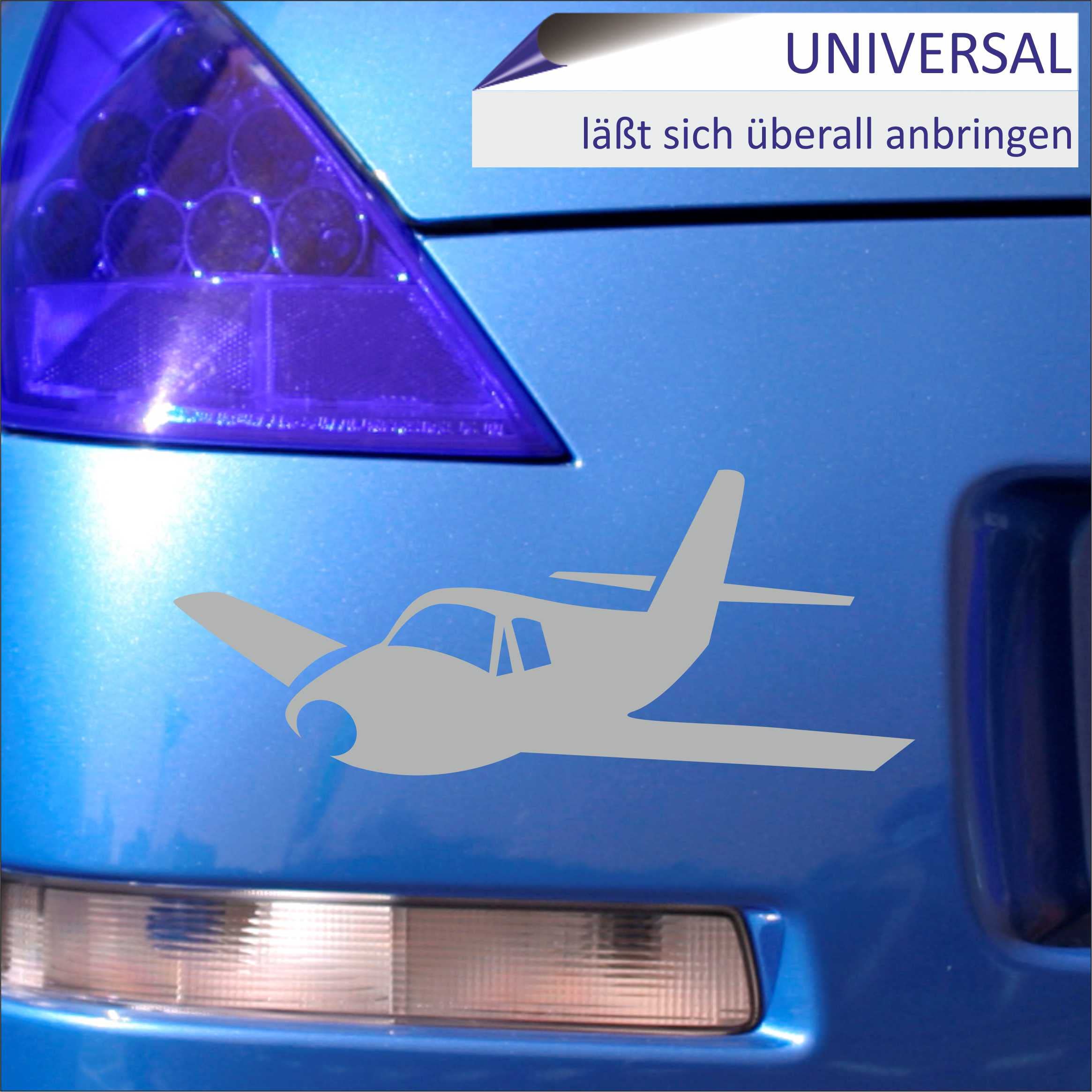INDIGOS UG Adesivo Auto - Sticker - Auto - JDM - Die Cut - Airplane - Pilot Wings - Car, Truck, Notebook, Vinyl Decal Sticker #1001 - Argento - 152 mm x 63 mm