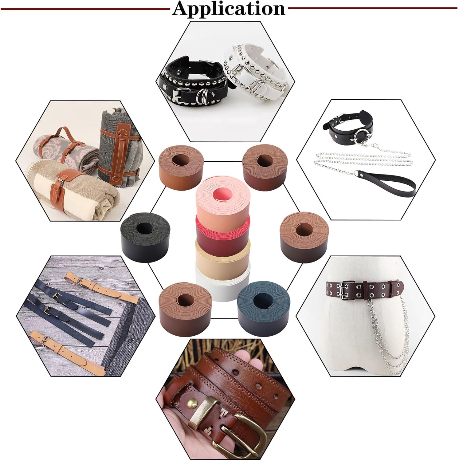 Picheng Faux Leather Straps 2 Inch Wide Leather Strip, 138 Inch Long Leather Belt Strips for DIY Craft, Hobby Workshop (Brown, 2 Inch) - Image 5