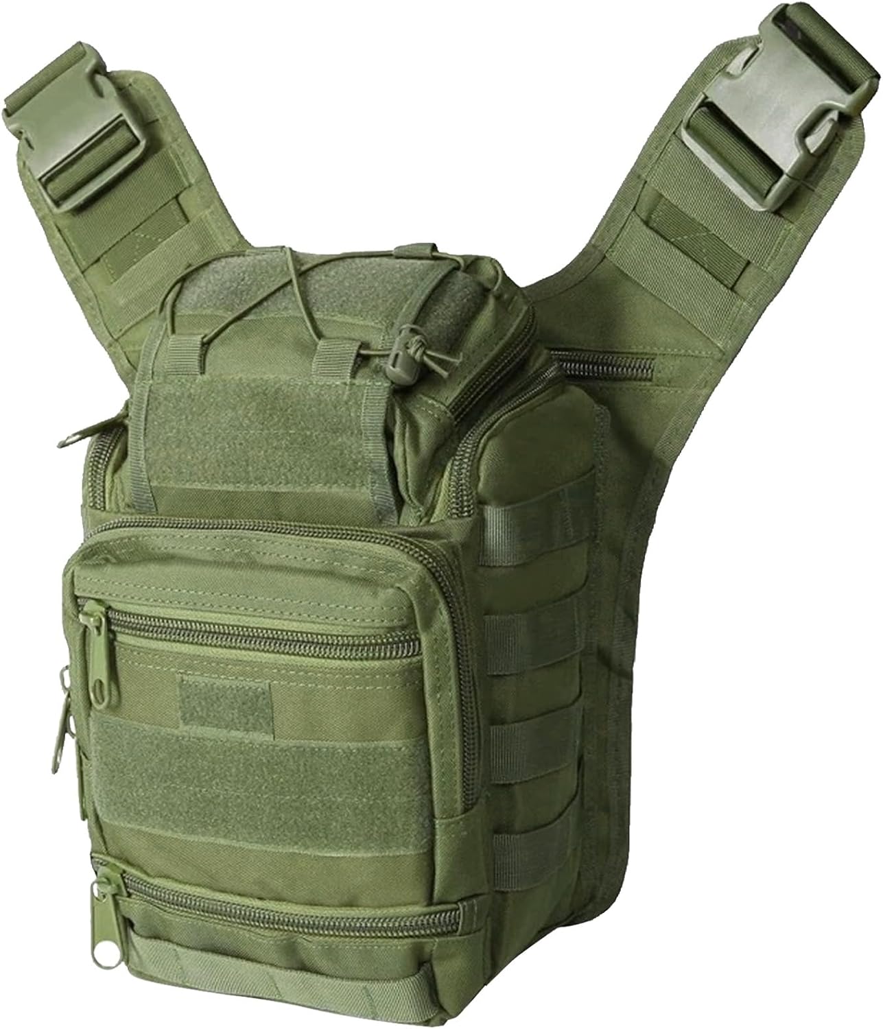 Tactical Backpack for Men，Military Sport Bag Pack Sling Shoulder Backpack Tactical Crossbody Bag EDC Molle Assault Range Bag Chest Pack for Hiking Camping Outdoor - Green