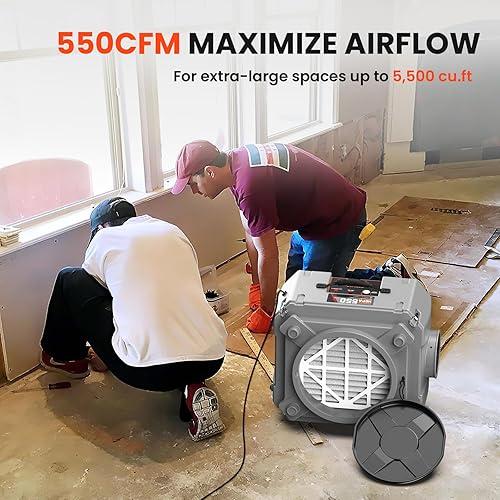 Miniatura 2 de Abestorm Depurador de aire, máquina de aire negativo con filtración de 3 etapas y entrada de aire de 16 pulgadas para purificador de aire doméstico,