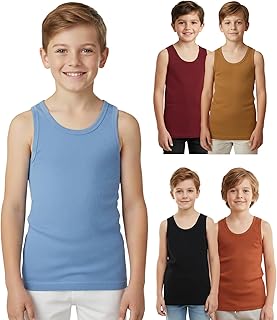 Lux Cozi Boy Cotton Slim Round Neck Sleeveless Color Vest | Color and Print May Very | Pack of 5