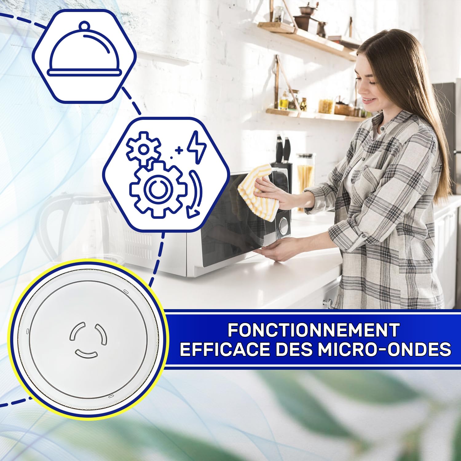 Plateau Micro Onde Universel Ø250mm 3 Fixations 481246678412 488000862548 | C00862548 C00313978 pour Bauknecht pour Indesit pour Whirlpool - MONTERAL