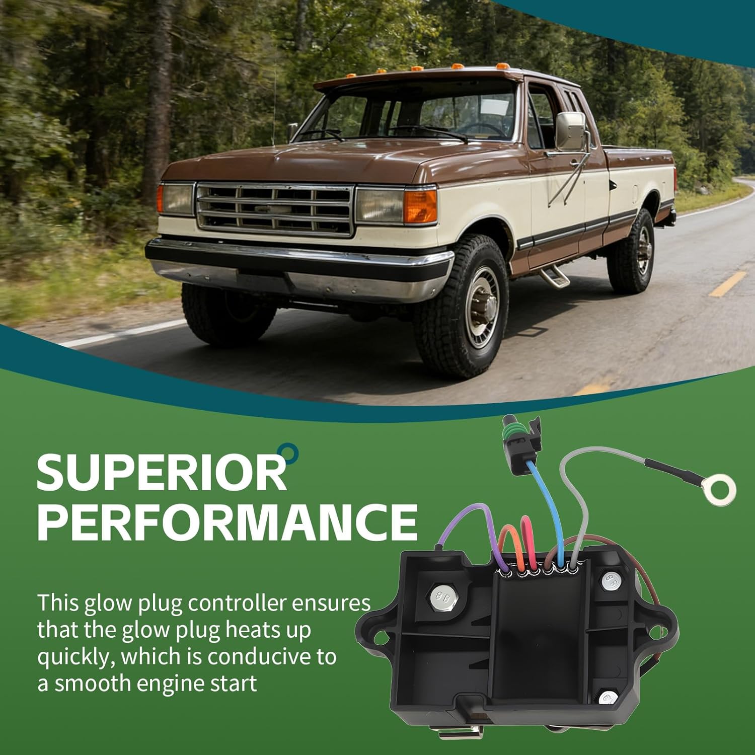 E7TZ-12B533-A Glow Plug Controller Relay Compatible with F Series 250 350 FSD E250 E350 7.3L IDI Diesel RX 1987-1994 Replace FOTZ-12B533-A DRX01001 DRX-01001