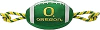 Vista 1 de Pets First NCAA Oregon Ducks - Juguete de fútbol para perro, materiales de nailon de calidad resistente, cuerdas de tracción fuertes, chirriador