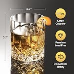 Whiskey Glasses Set of 6, 11 OZ, Old-Fashioned, Rocks Glasses, Bar Whiskey Glasses, Glasses for Scotch
