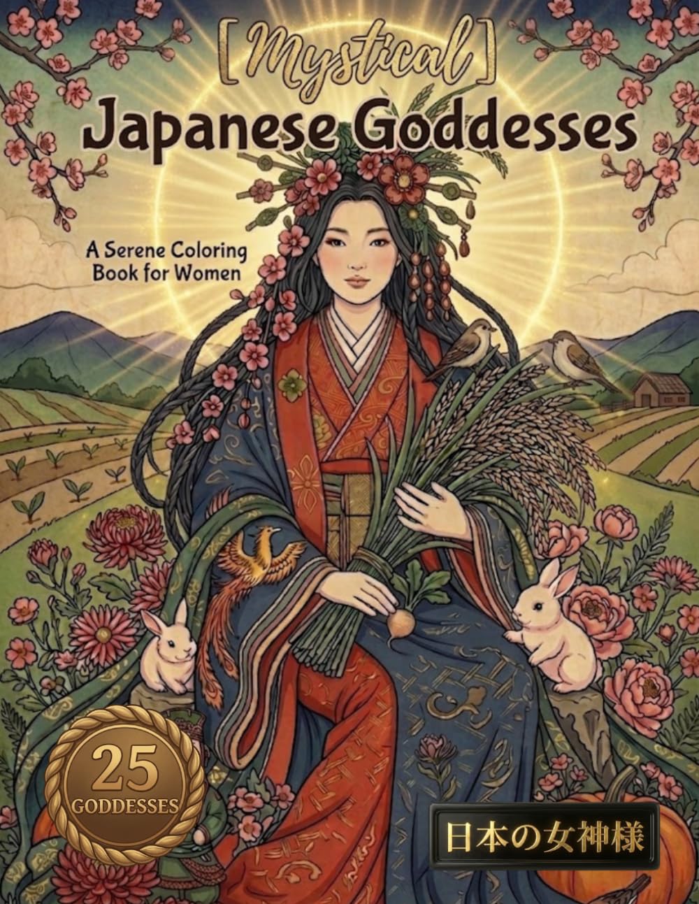 Mystical Japanese Goddesses: A Serene Coloring Book for Women