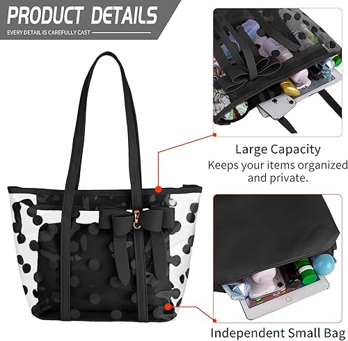 Miniatura 3 de Bolso de mano transparente impermeable de PVC para mujer, bolso de hombro, bolsa de playa, bolsa de trabajo de compras