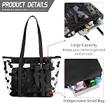 PG6 FF1 Women Waterproof Clear Tote Shoulder Bag Handbag Beach Shopping Bag Work Bag