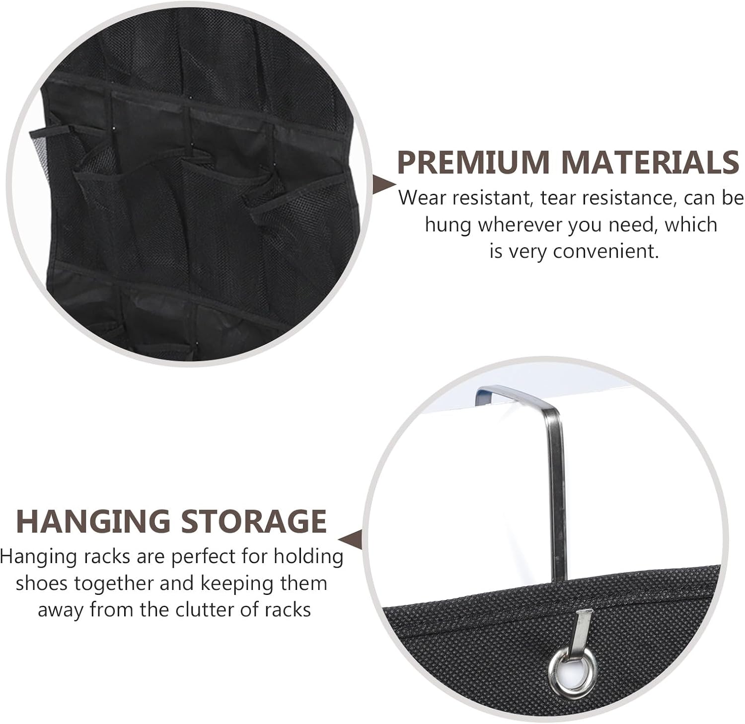 24 Grid over Door Shoe Organizer Hanging Bag with Mesh Pockets