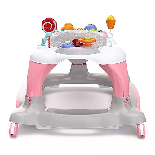 Vista 13 de Storkcraft Andador y balancín de actividades 3 en 1 con bandeja de alimentación para tabla de saltar, bandeja interactiva de juguetes para niños