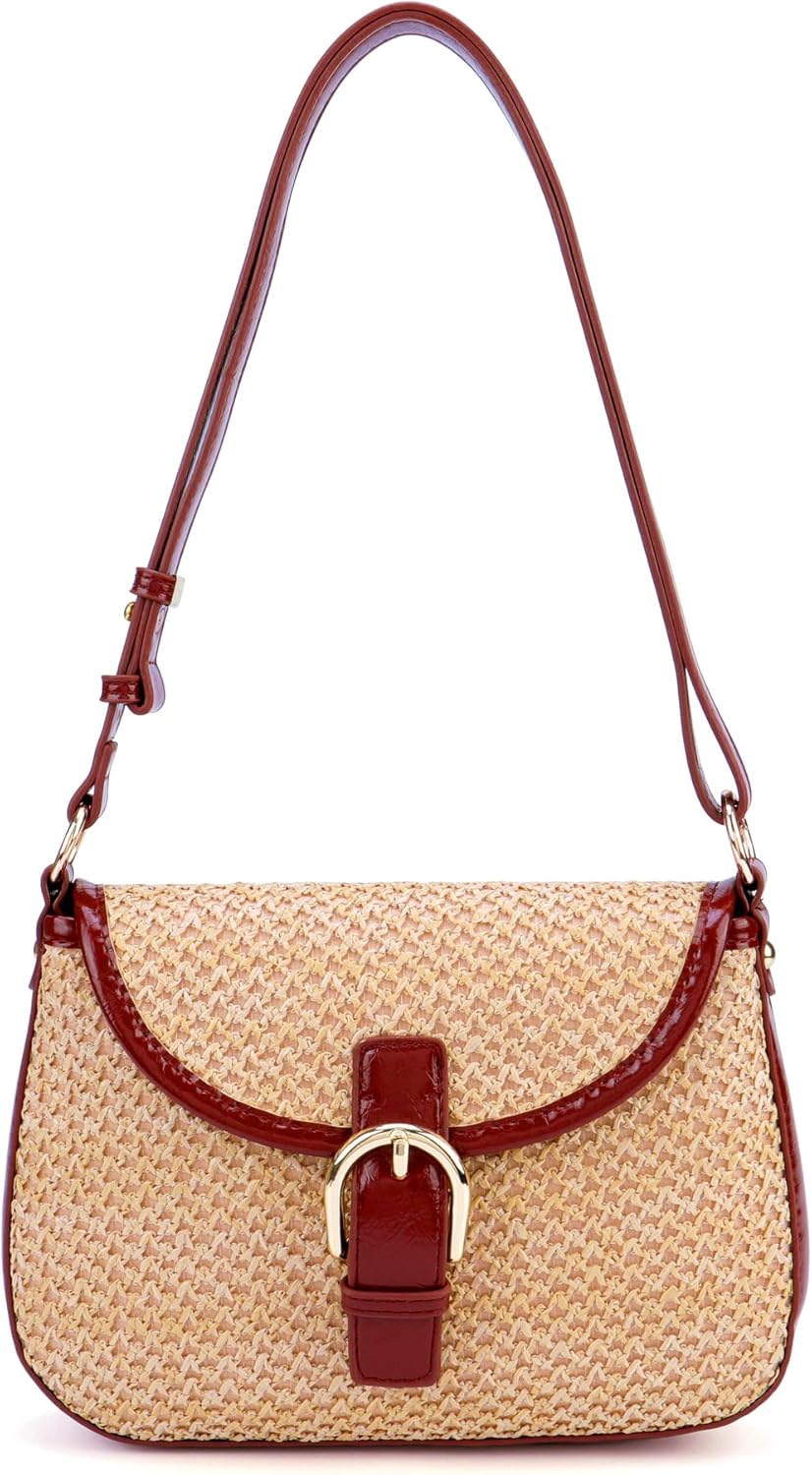 Ayliss straw bags women tote shoulder purse clutch beach.