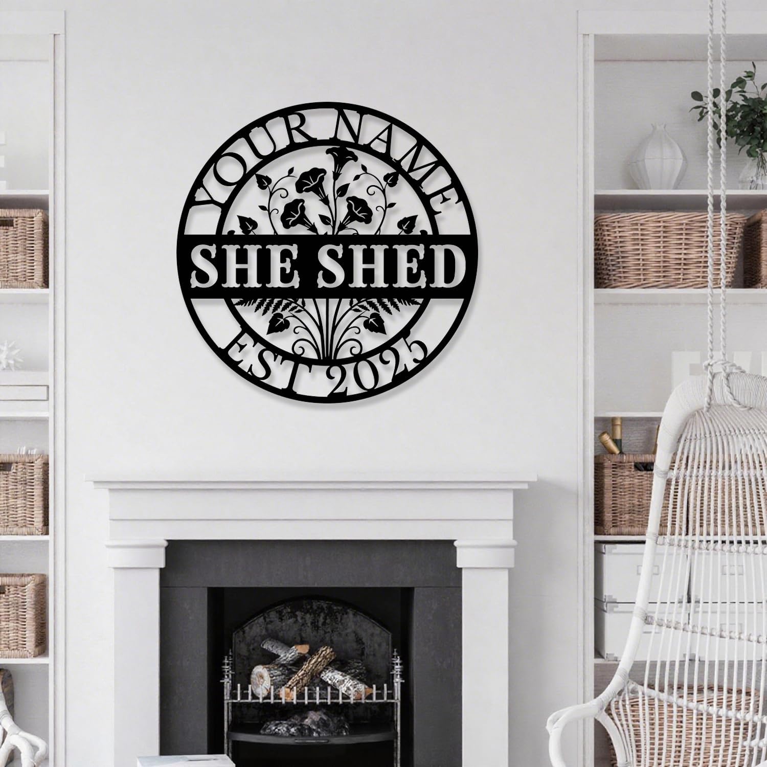 Personalized Garden She Shed Metal Sign, Custom Shed Metal Wall Decor,She Shed Plaque, SHE SHED Name Decor (Style-I)