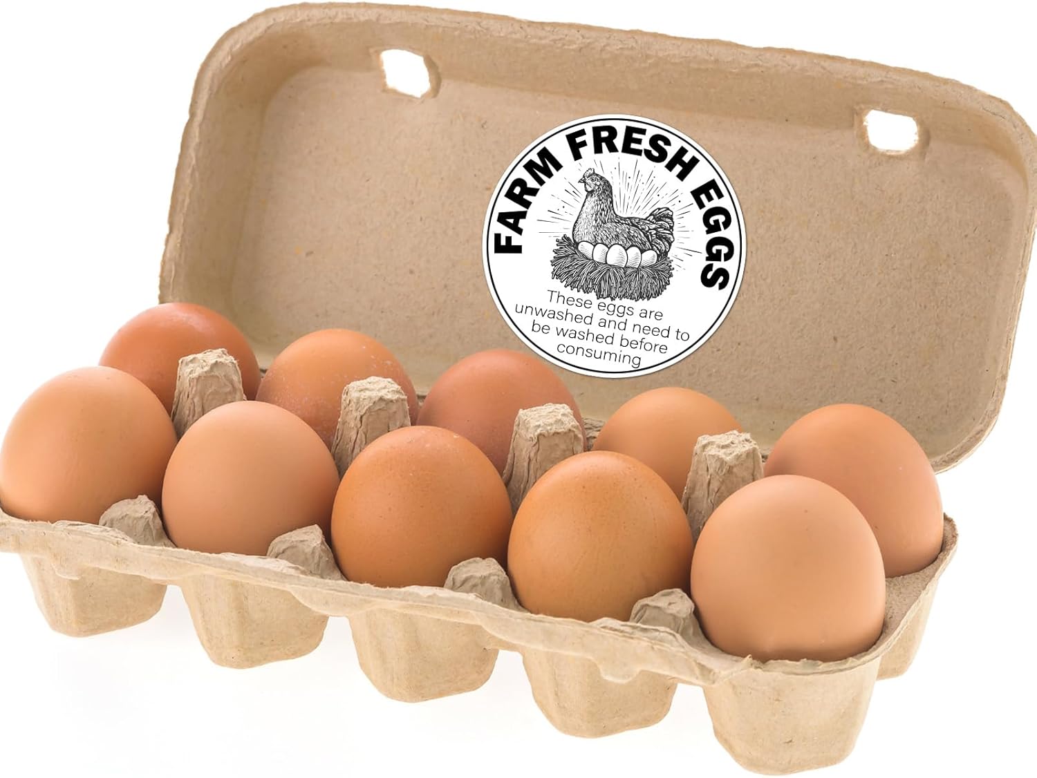 500 Pcs 2 inch Farm Fresh Eggs Carton Stickers Unwashed Eggs Labels for Self Adhesive Bulk Chicken Quail Egg Packaging Sign Decal Egg Carton Labeling - Image 4