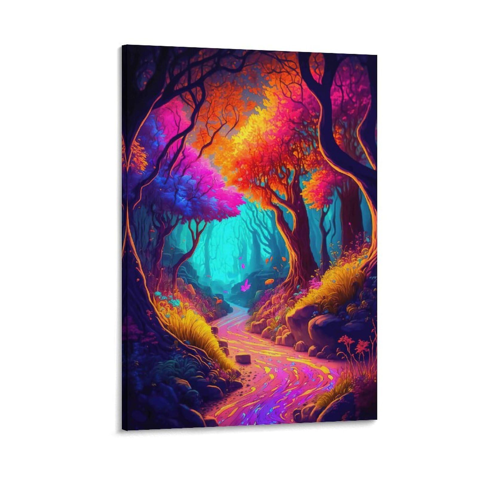DHBANEIOK Fantasy Forest Path Poster Artwork Giclee Canvas Prints Modern Canvas Wall Art Picture Wall Hanging for Office Gym Living Room Decor 12x18inch(30x45cm)