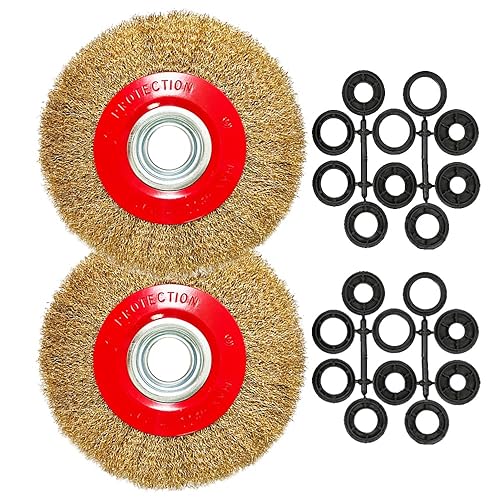 OSFTBVT Cepillo de rueda de alambre de banco de 8 pulgadas, alambre de acero prensado grueso de 0.012 pulgadas con 12 pulgadas, 58 pulgadas, 34 OSFTBVT Cepillo de rueda de alambre de banco de 8 pulgadas, alambre de acero prensado grueso de 0.012 pulgadas con 12 pulgadas, 58 pulgadas, 34